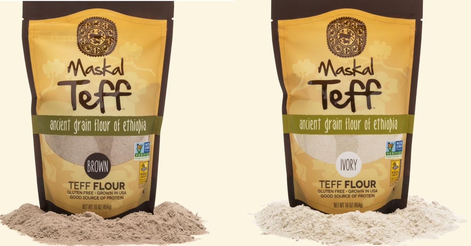 Teff Flour 0.4 KG pack sold 6 packs 2.4 KG ሰርገኛ ወይም ቀይ ጤፍ