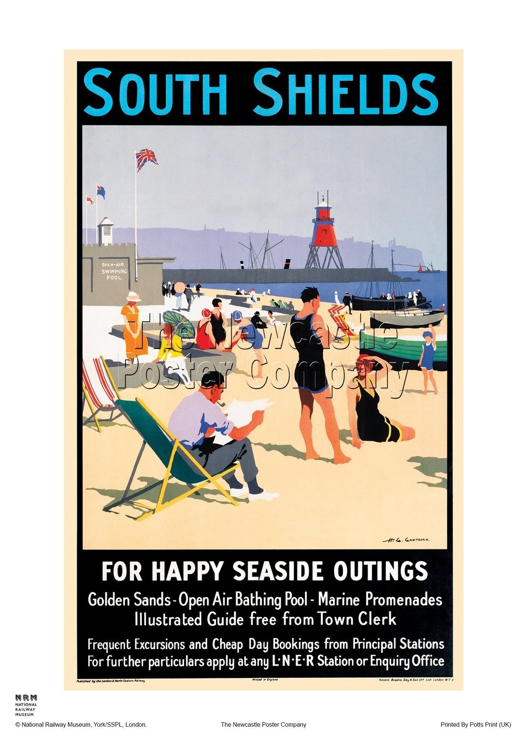 South Shields Vintage Railway Travel Poster