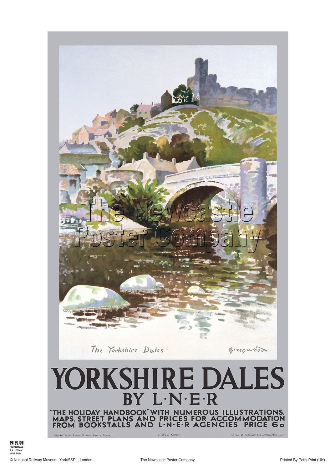 Yorkshire Richmond Vintage Railway Travel Poster