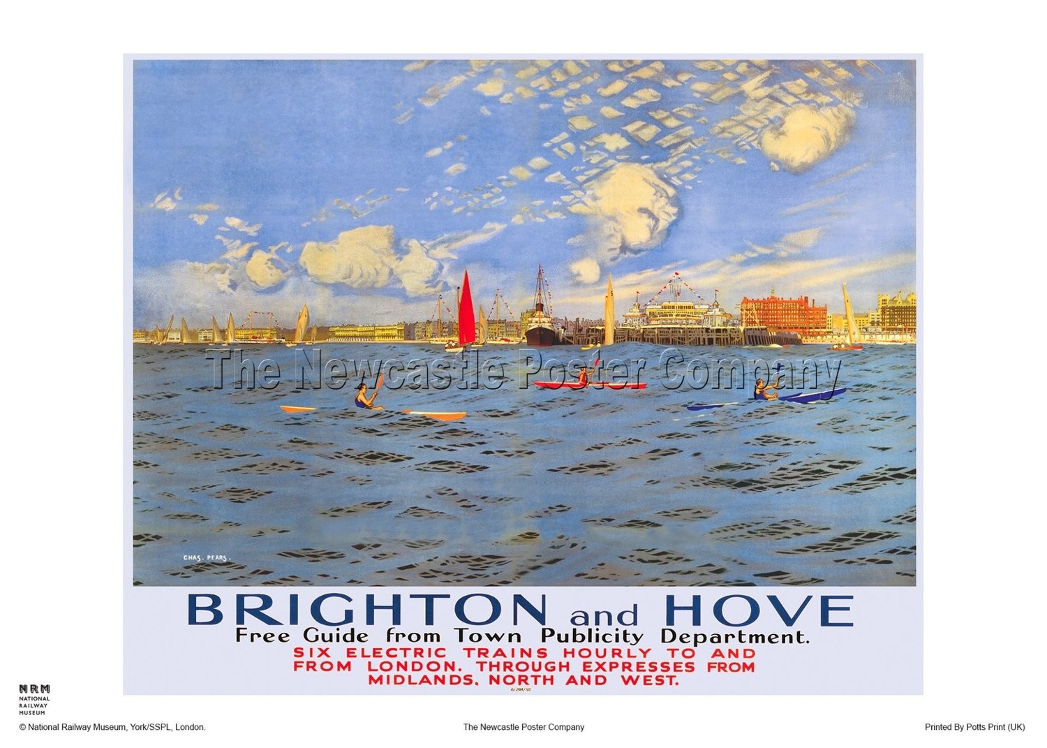 Brighton Hove Sussex Vintage Railway Travel Poster