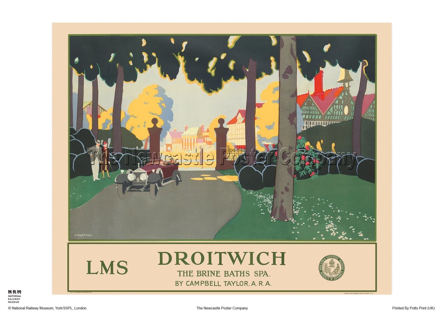 Droitwich Spa Vintage Railway Travel Poster