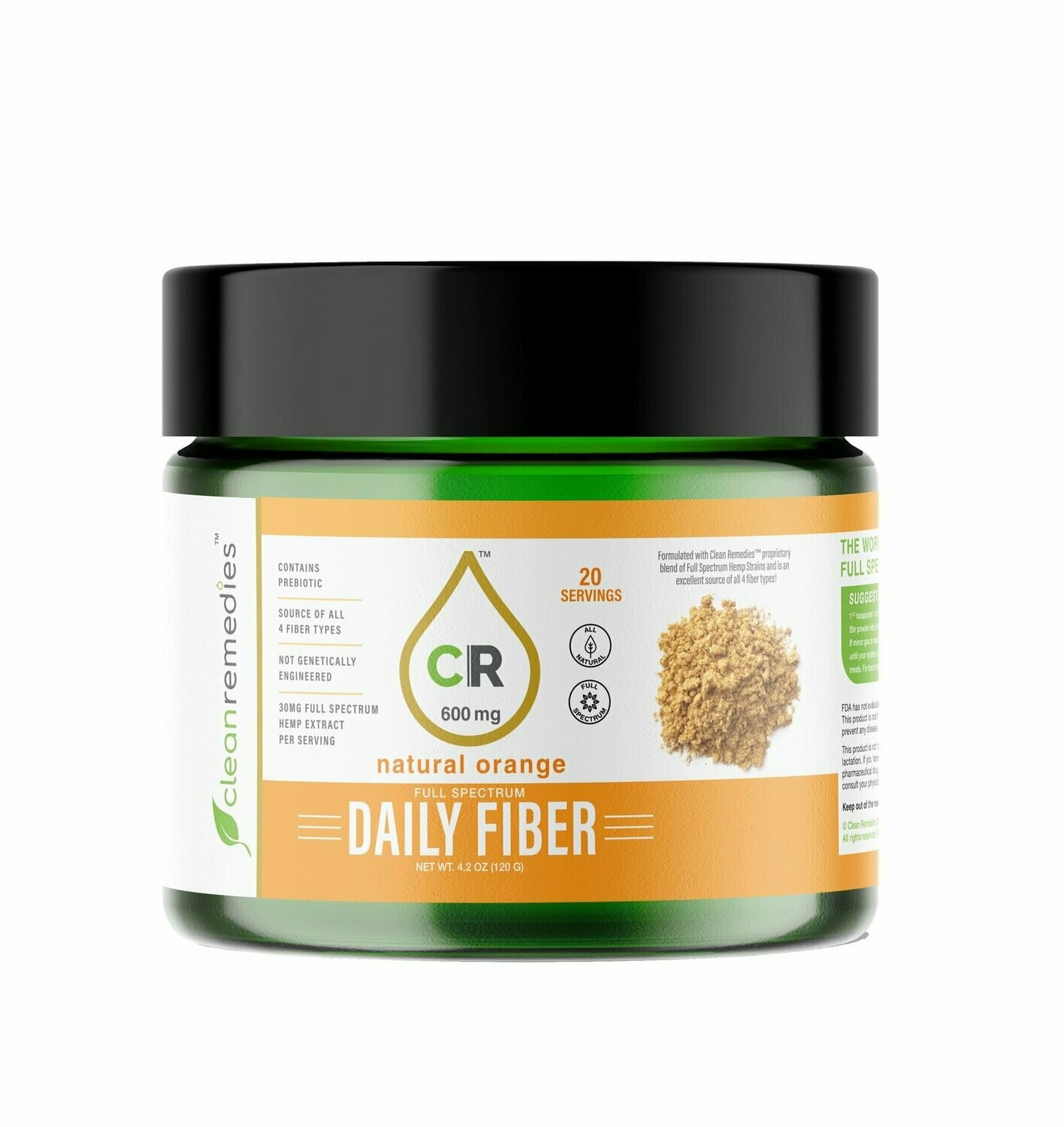 Clean Remedies Full Spectrum 600mg CBD Fiber 20 Servings