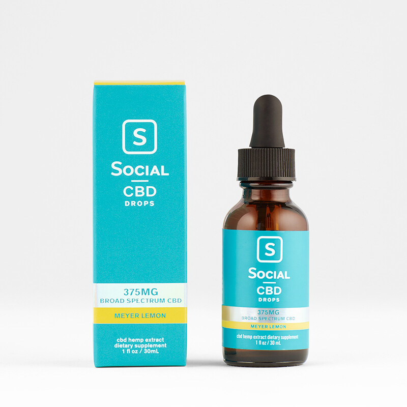 Social MEYER LEMON BROAD SPECTRUM CBD DROPS 375MG