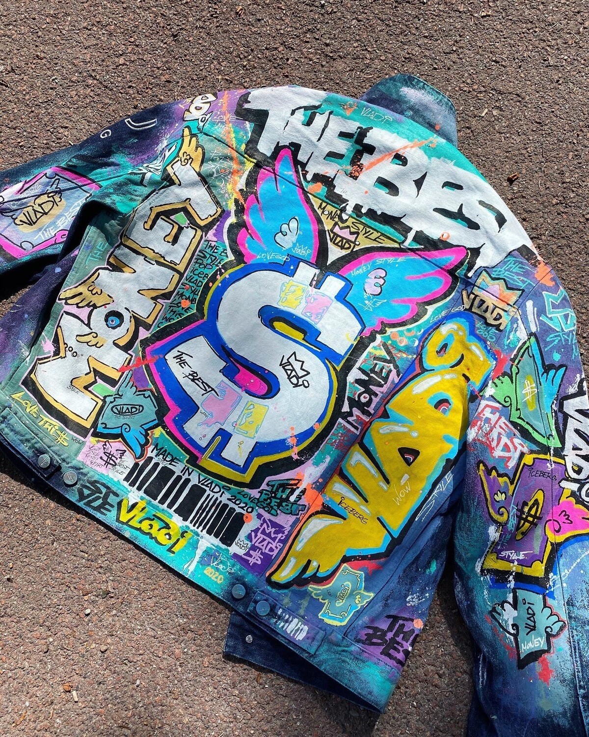 MONEY Jeans Jacket Men ICEBERG Art VLADI Size 46