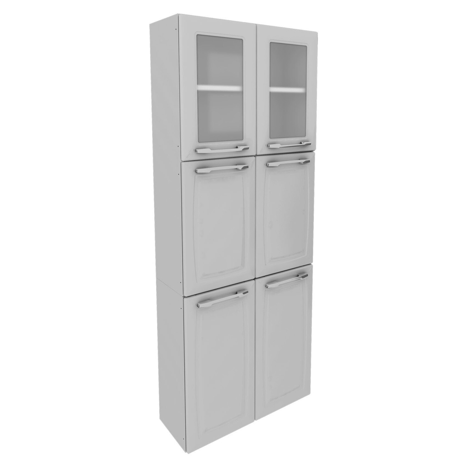 STEEL KITCHEN GROCERY W/ GLASS DOORS WHITE