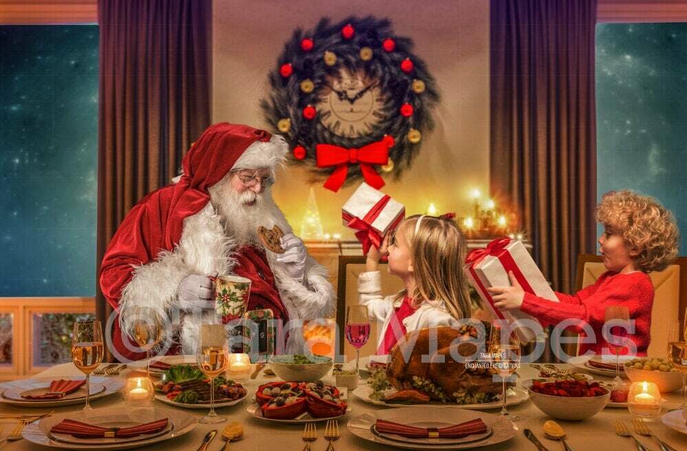 Christmas Dinner with Santa LAYERED PSD! Christmas Night with Santa