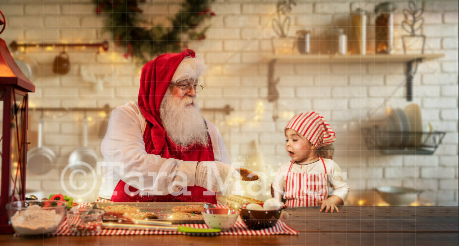 Baking Cookies with Santa Christmas Kitchen with Santa - Christmas