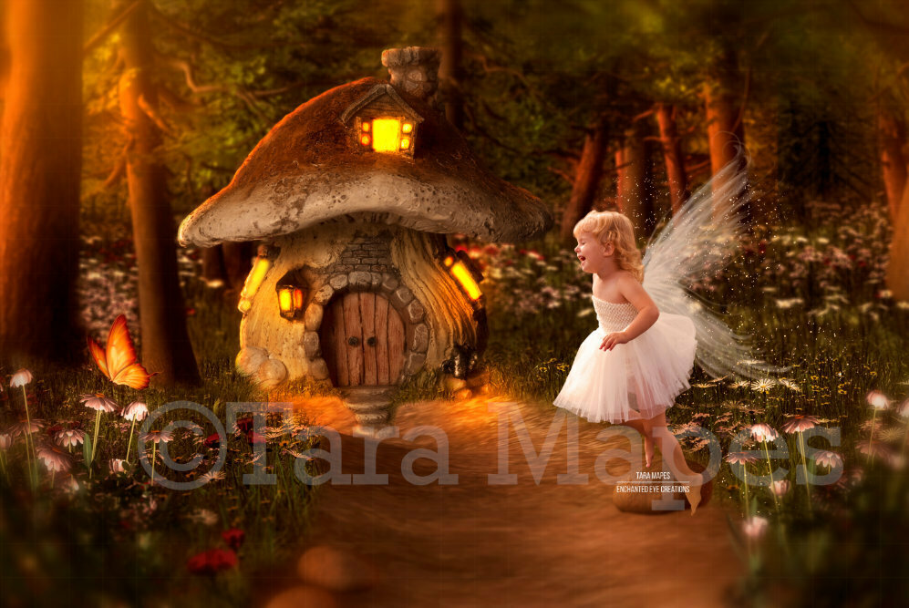 Fairy House in Enchanted Forest Magical Forest Fairy Path Digital