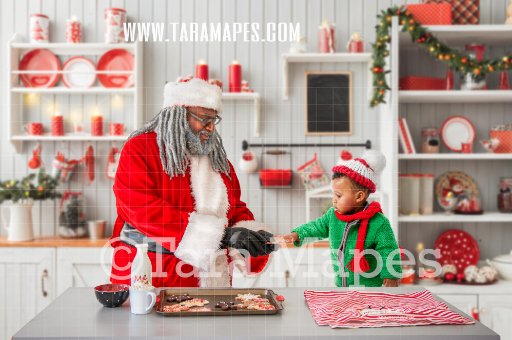 Black Santa Christmas Kitchen - Baking Christmas Cookies with Black