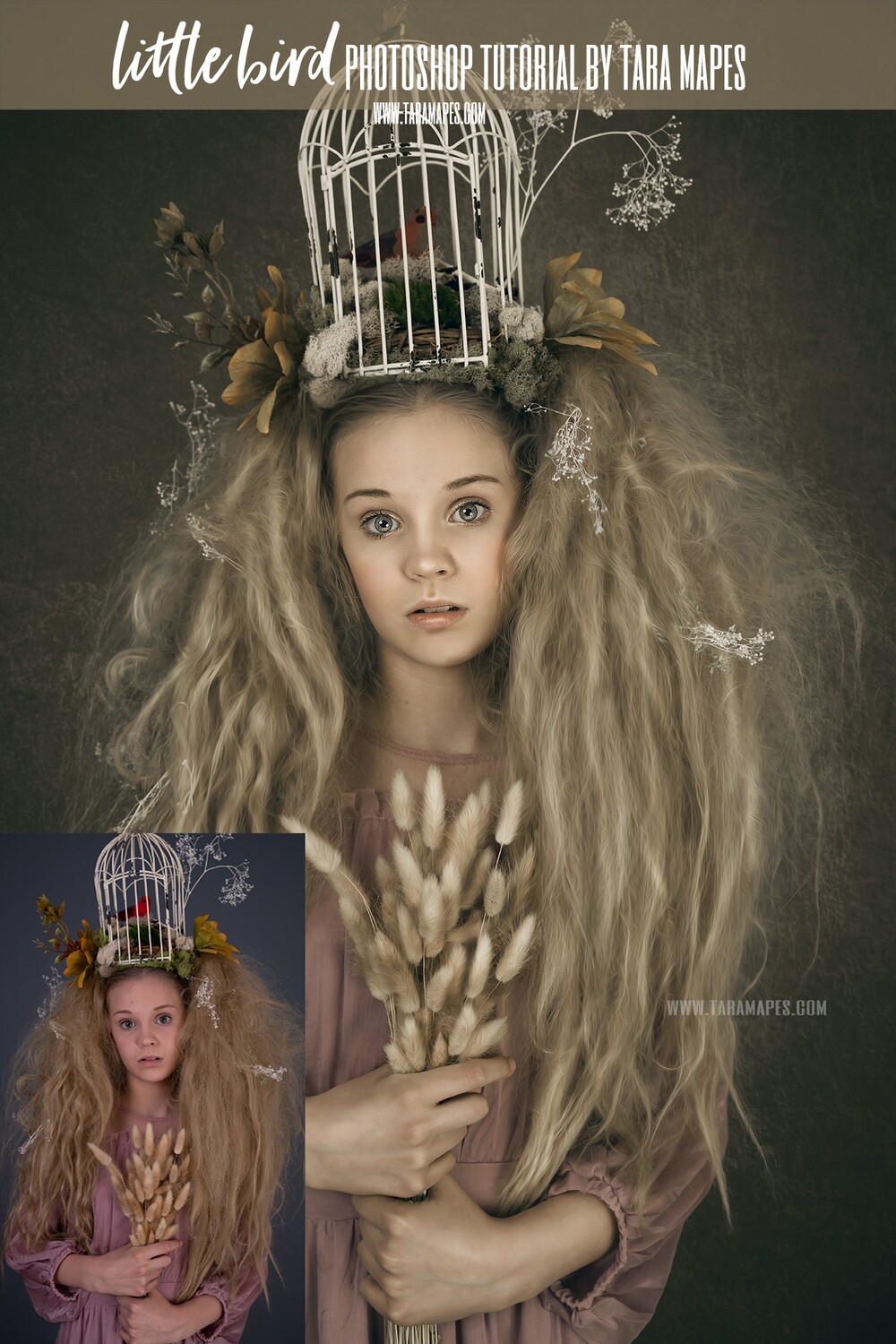 Little Bird Painterly Photoshop Tutorial with ACTIONS- Fine Art