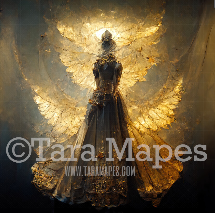 Angel Gown Digital Backdrop Angel Gown with Glowing Wings JPG File