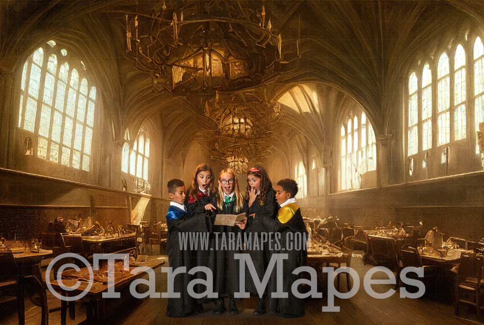 Wizard Castle Hall Digital Backdrop - Wizard Castle Hallway - Magical ...