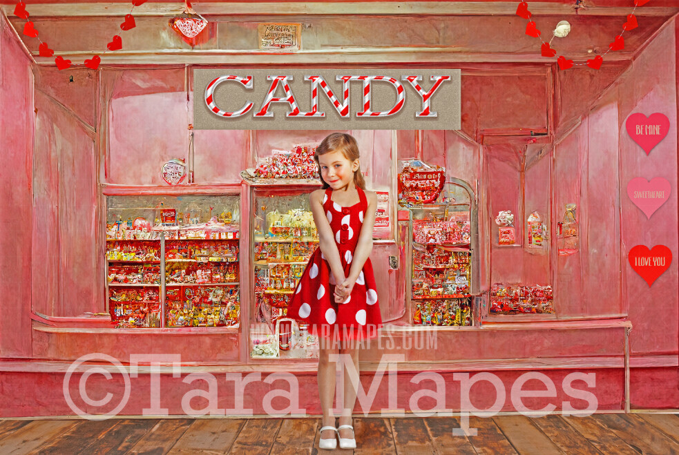 Valentine Digital Backdrop - Sweet Shop Digital Backdrop - Candy Shop