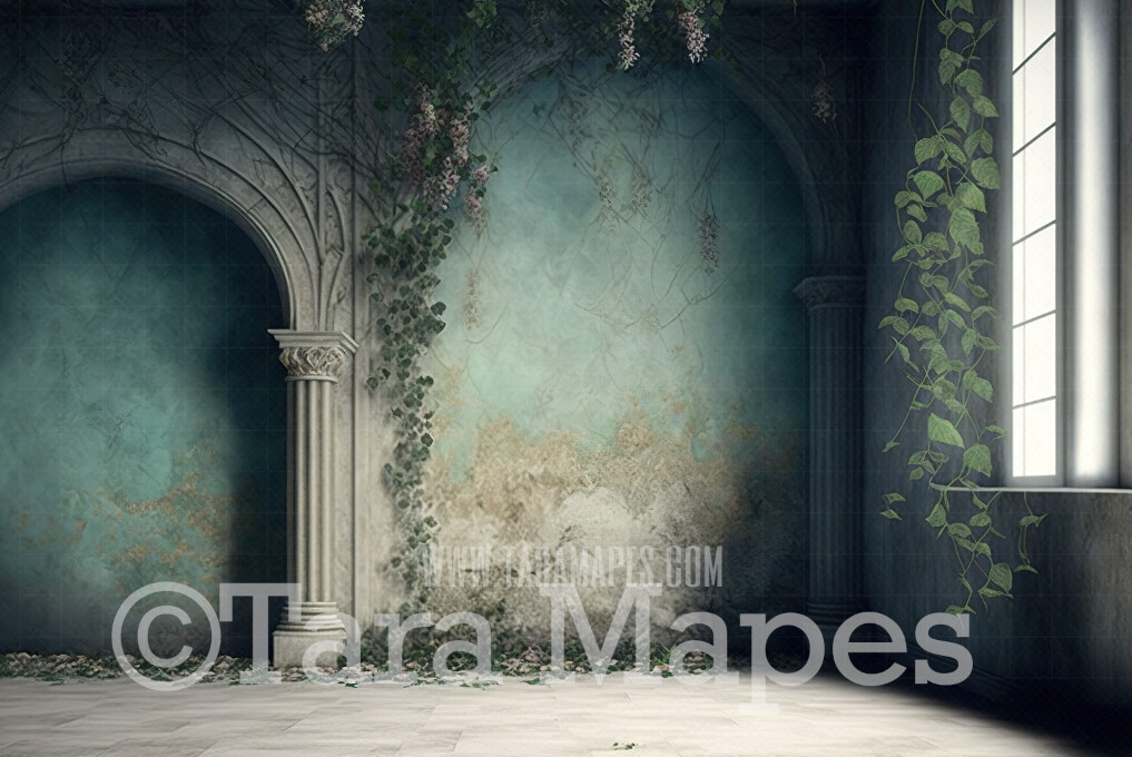 Old Vintage Room with Overgrown Vines Digital Background (JPG FILE ...