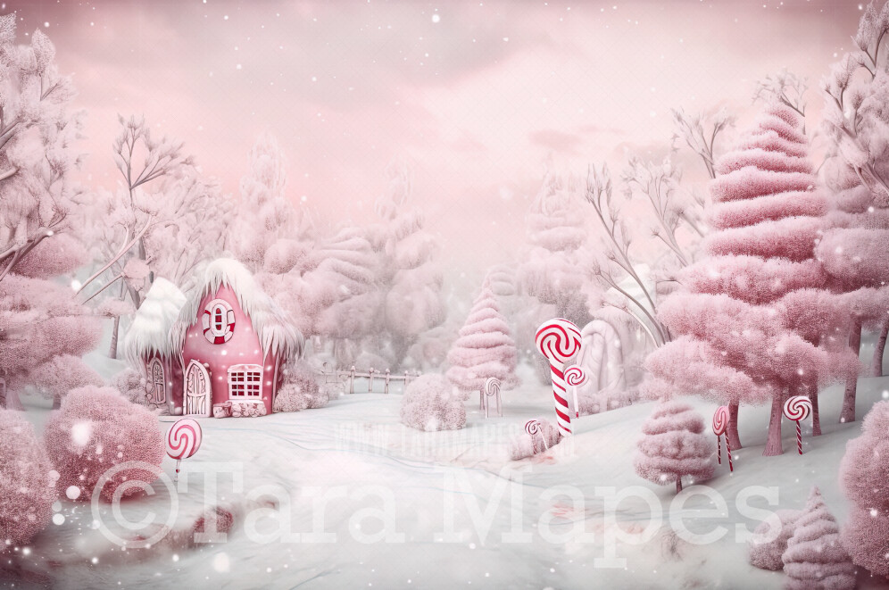 Christmas Candy Land Digital Backdrop - Peppermint Land Candy Themed