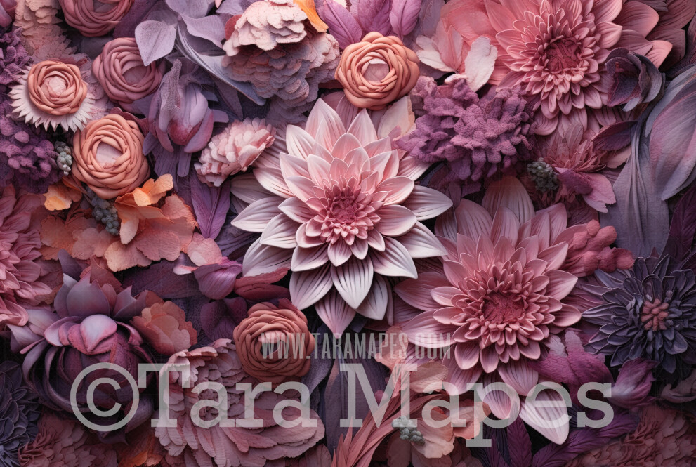 Flower Wall Digital Backdrop Wall of Flowers Digital Background JPG