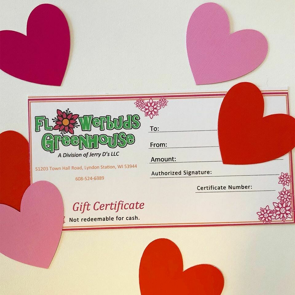 Flowerbuds Greenhouse Gift Certificate