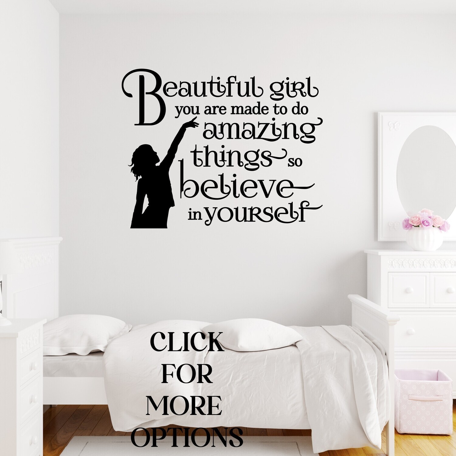 Motivational Wall Decal Stickers Kids Bedroom Decor Bathroom Wall Art Wall Quotes Mirror Decor