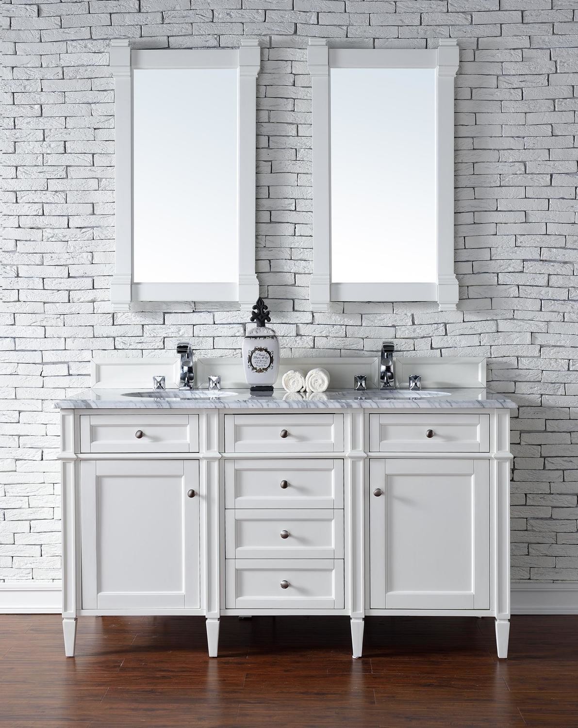 152 cm Badmöbel Landhaus Doppelwaschtisch Weiß