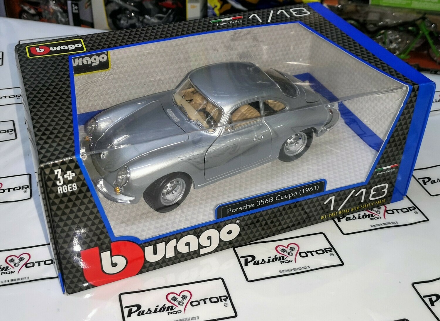 Porsche 356 B Coupé 1961 – Burago 1/18 – Miniature Comme Neuve