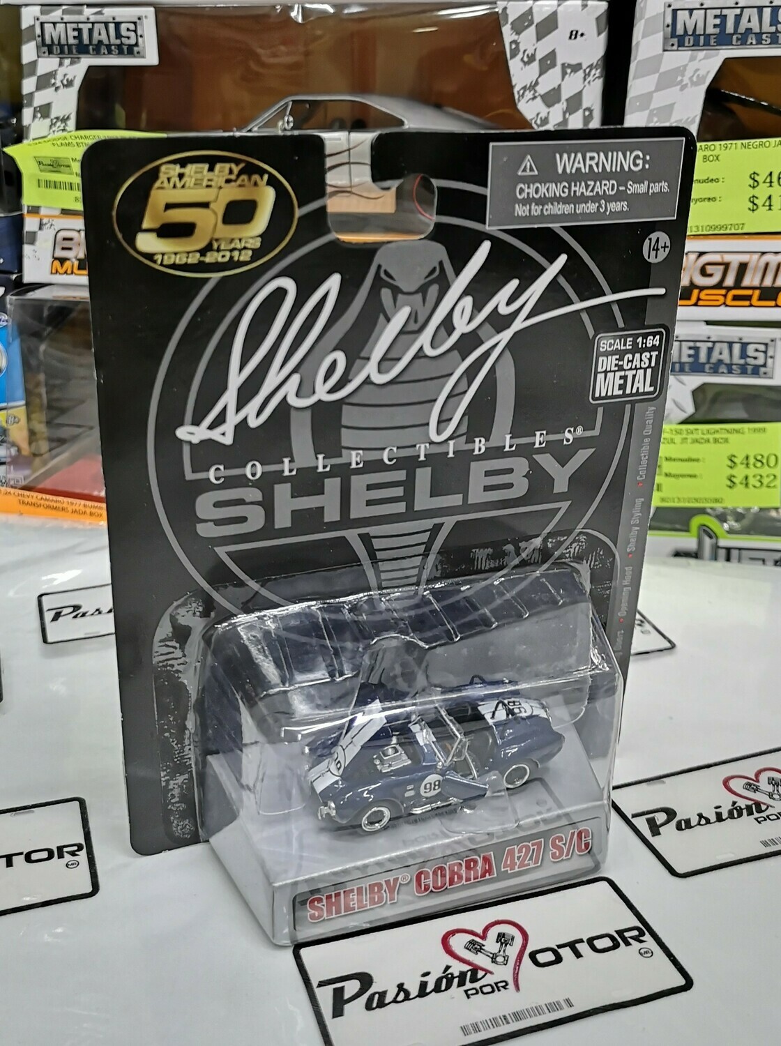 Shelby Collectibles 1962 Shelby AC Cobra 427 S/C - Échelle 1/18 - Bleue - Neuve