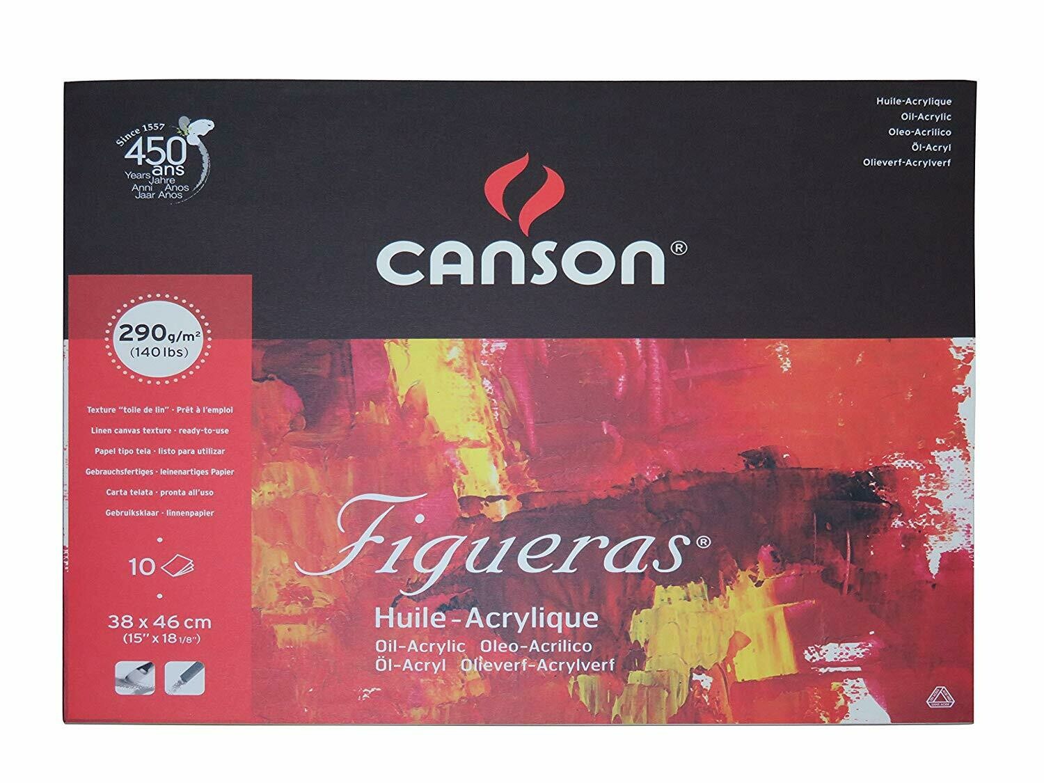CANSON 38X46 OIL ACRYLIC PAPER 10SH 290GRM 0857223