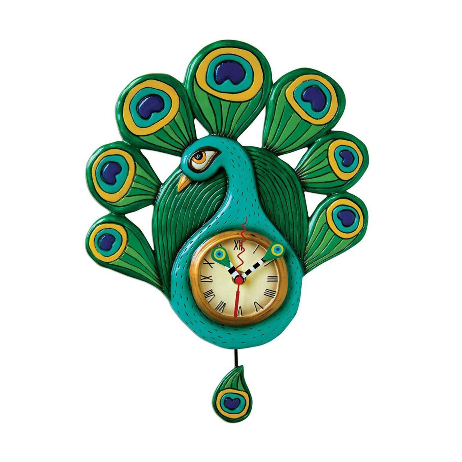 'Pretty Peacock' Allen Designs Pendulum Clock
