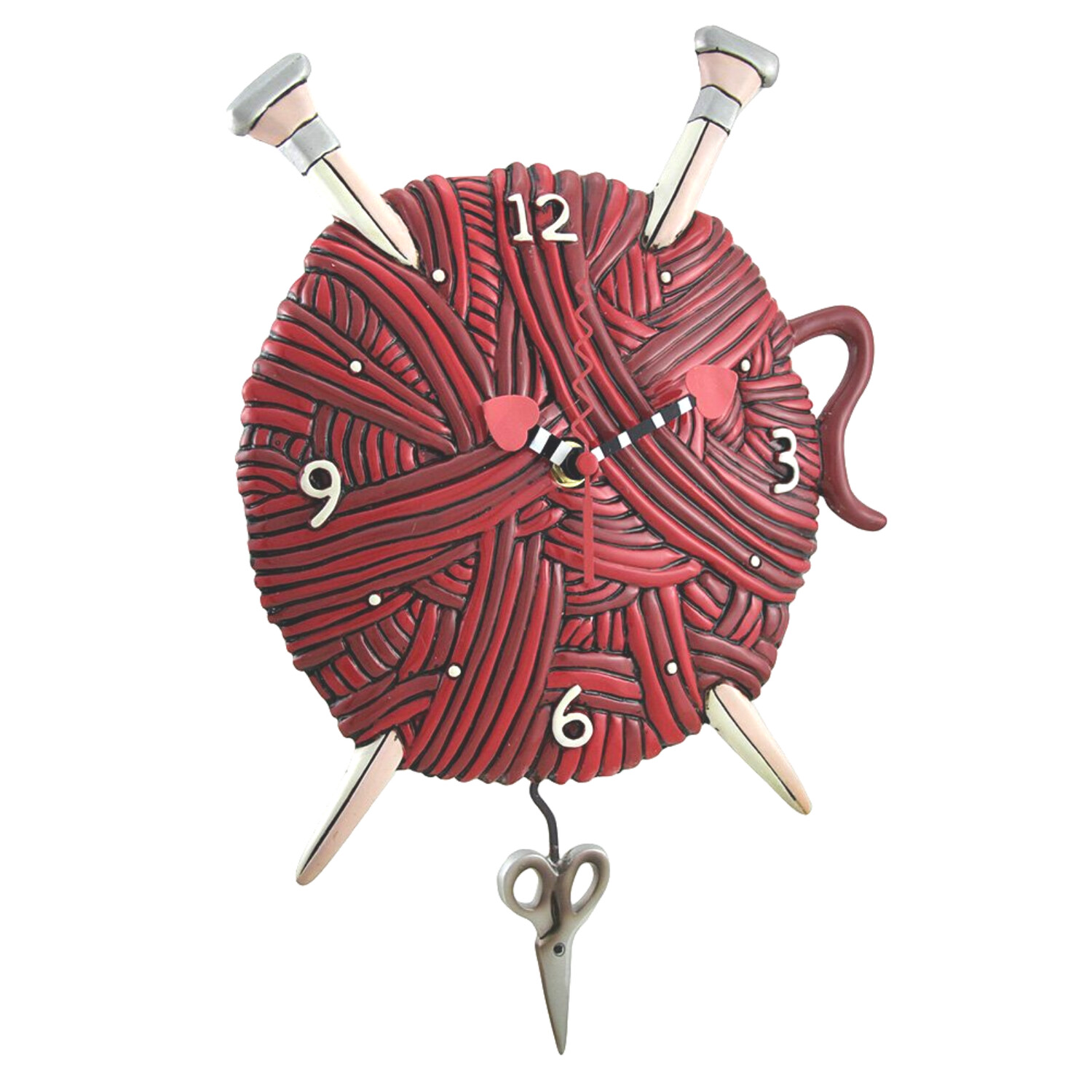'Knitting Love' Allen Designs Pendulum Clock