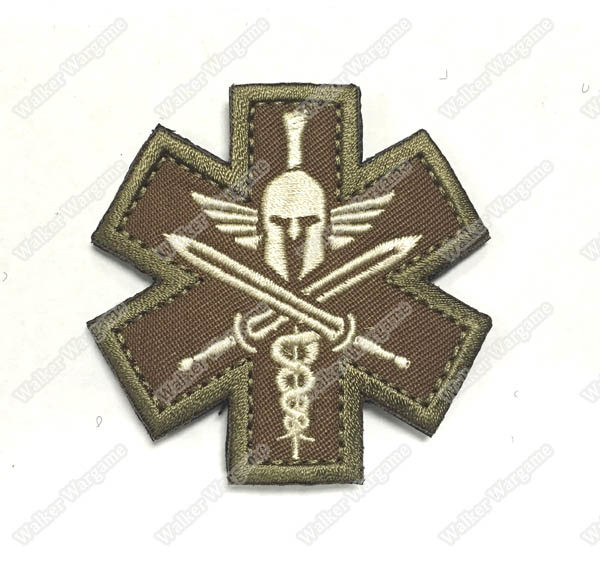 WG055 Spartan Tactical Medic Military EMT Morale Badge Patch With