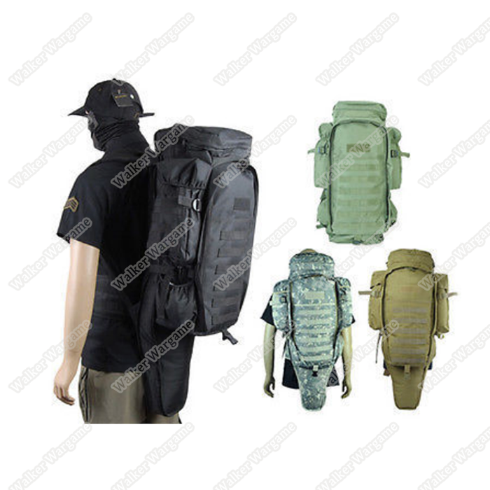 65L Combat Backpack w/ Rifle Bag Black & Multicam
