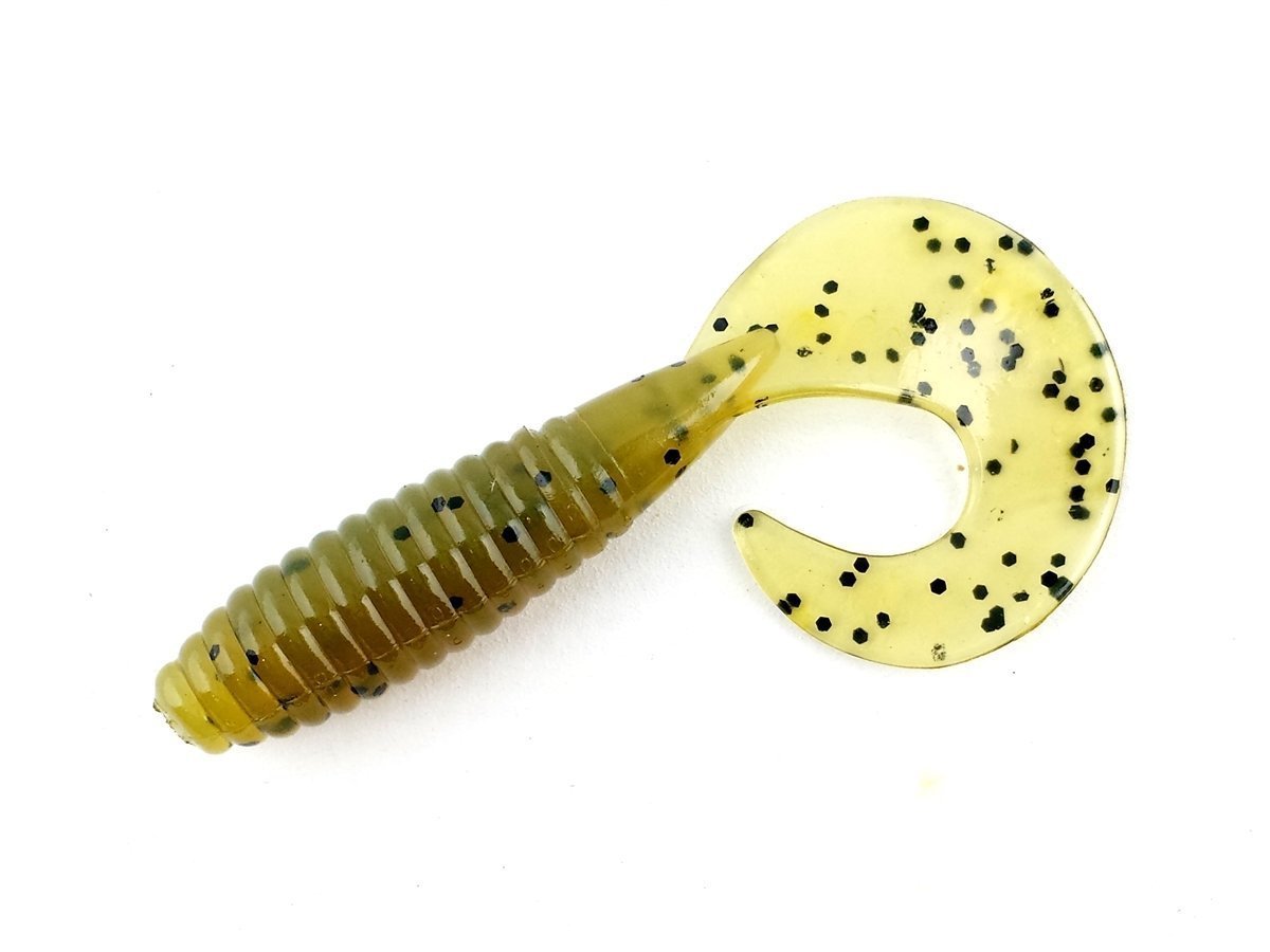 3" Chub Grub Green Olive Dolittle and Fishmore Fishing Lures and