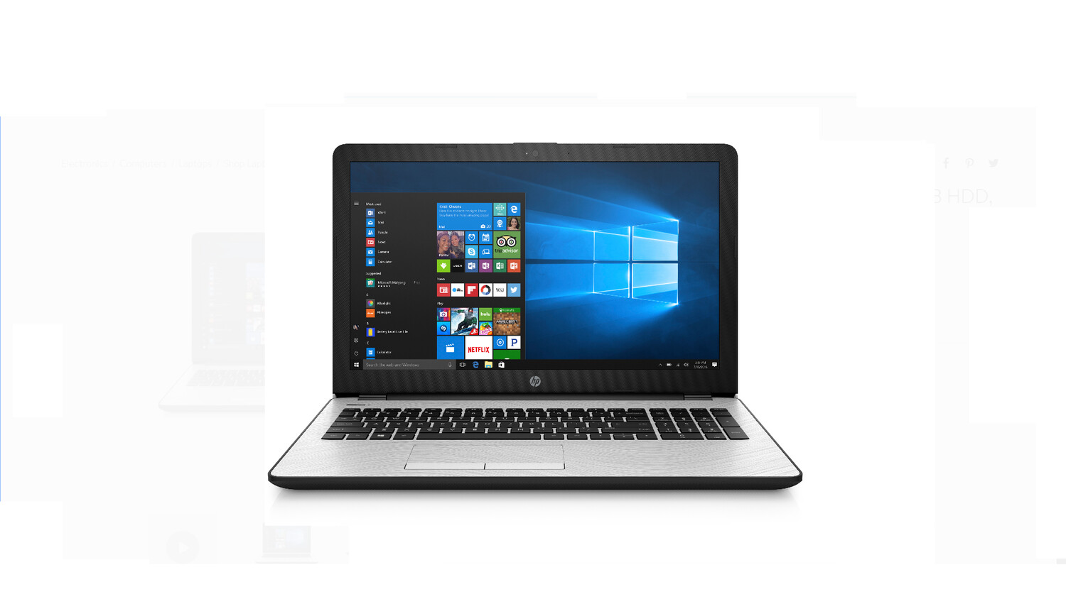 HP 15 Laptop 15.6", Intel Core i3, 4GB SDRAM, 1TB HDD, Natural Silver