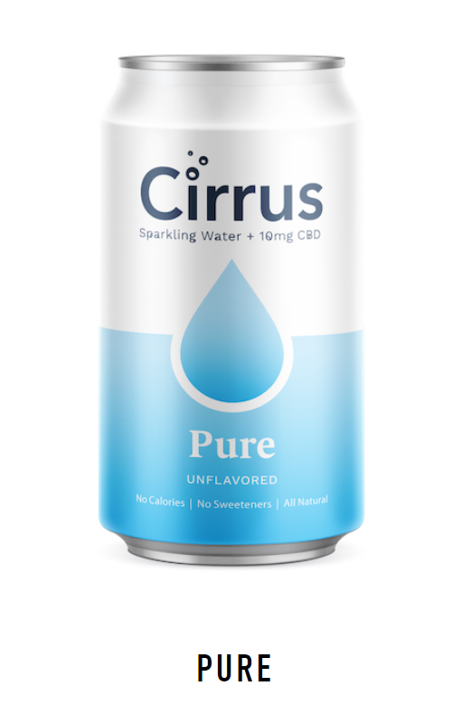Cirrus CBD Infused Sparkling Water PURE (Unflavored) 4 pack PRICE