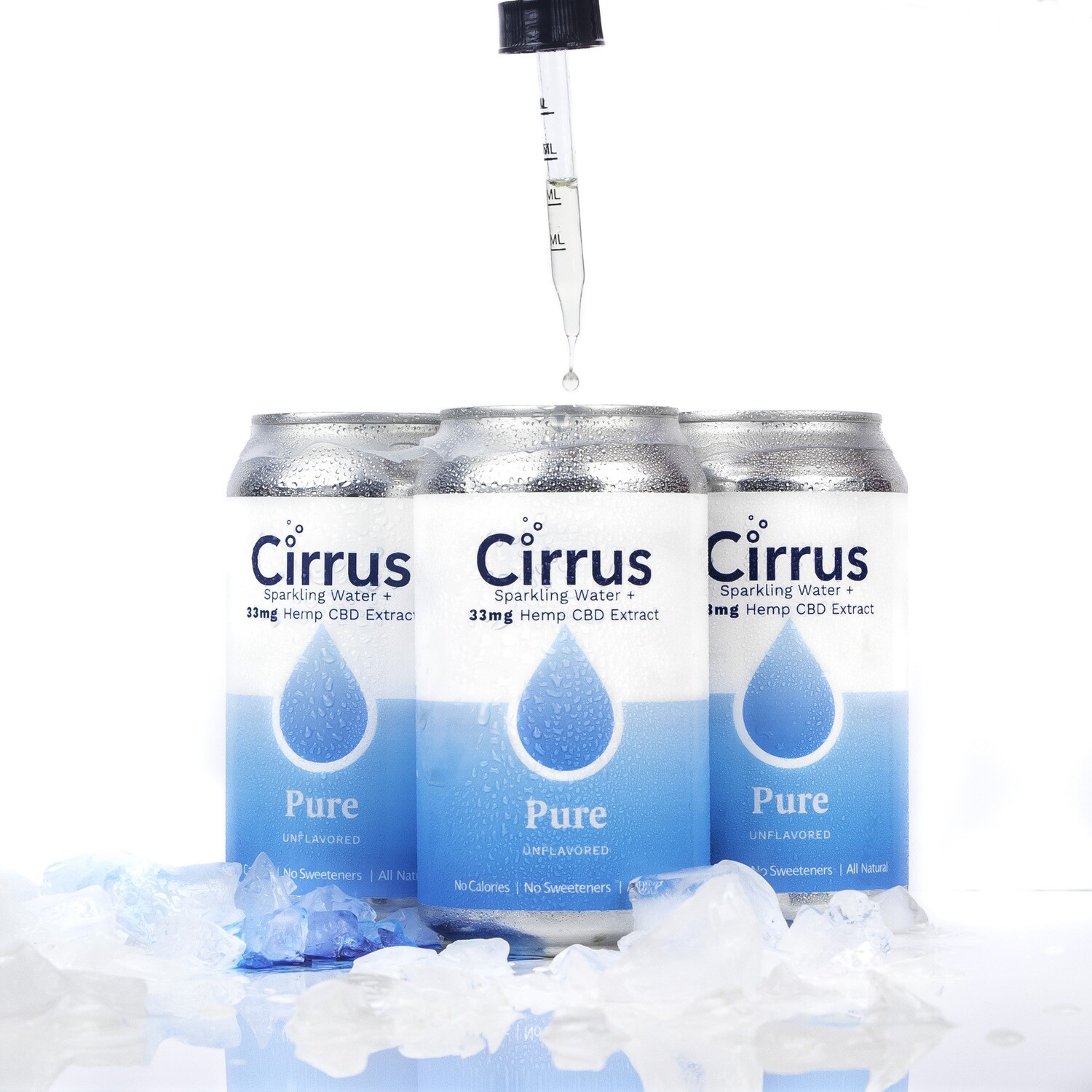 Cirrus CBD Infused Sparkling Water PURE (Unflavored) 4 pack PRICE