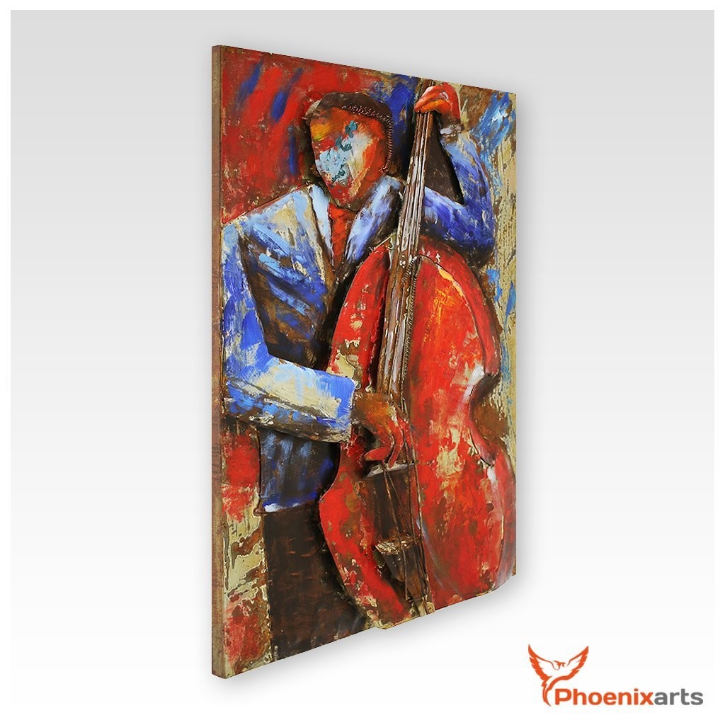 Wee Blue Coo Jazz Bass Kontrabass Musiker Grußkarte – 12,5x17,5 Cm, 280g/m² Karton, Personalisierbar