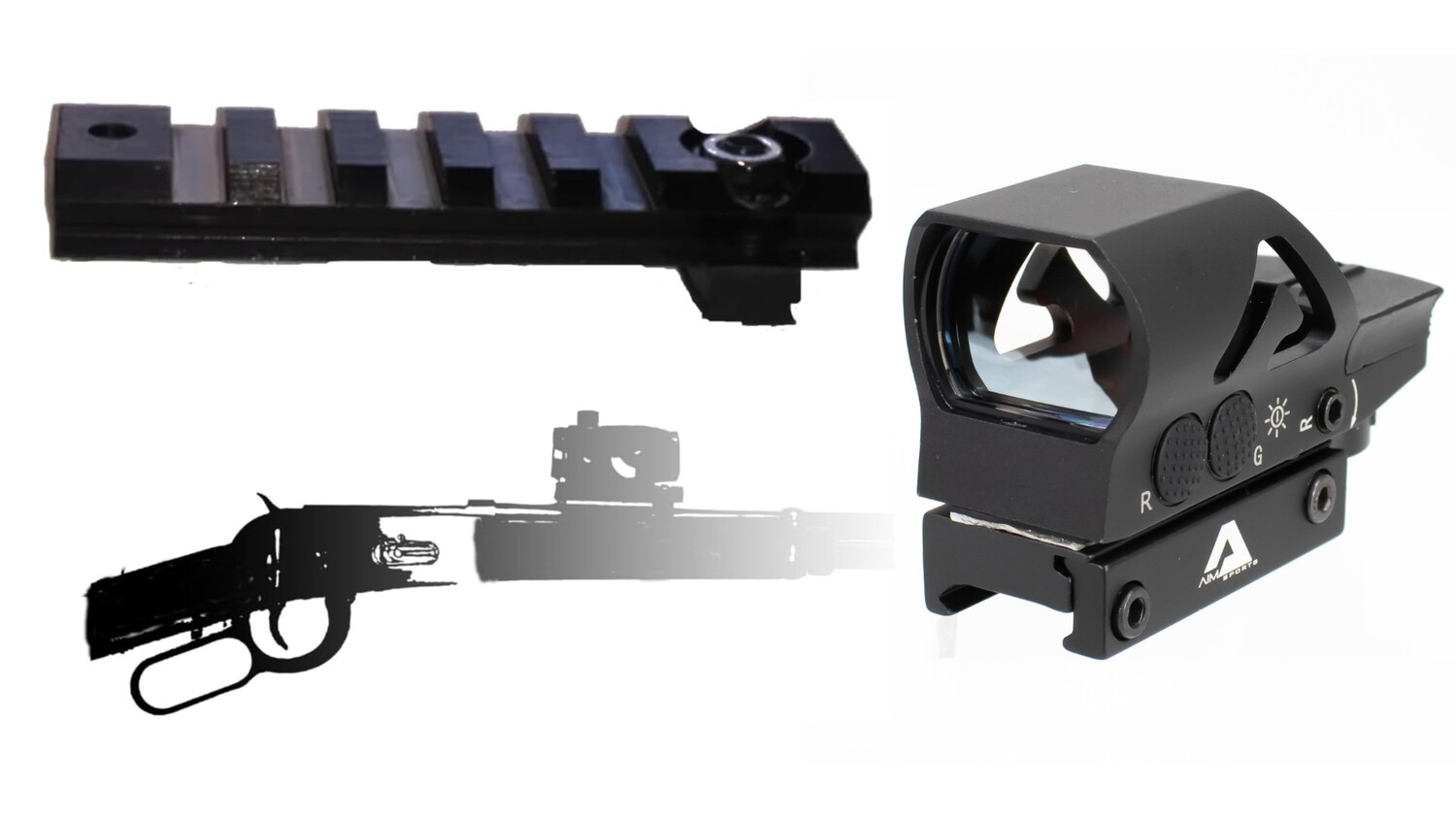 Universal Optics Rail Bundle with Aim Sports 1x32 Full Size Reflex Red