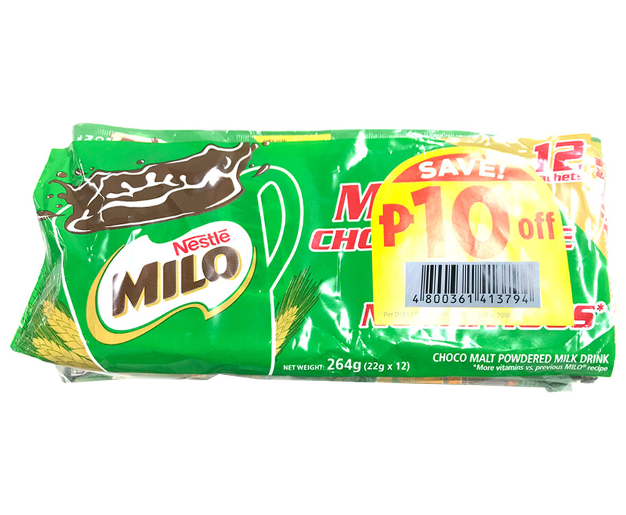 Nestlé Milo Choco Malt Powdered Milk Drink (12 Sachets x 22g)