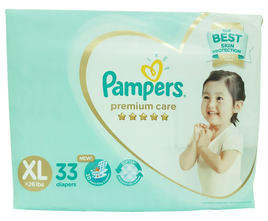 Pampers Premium Care XL over 28lbs 33 Diapers