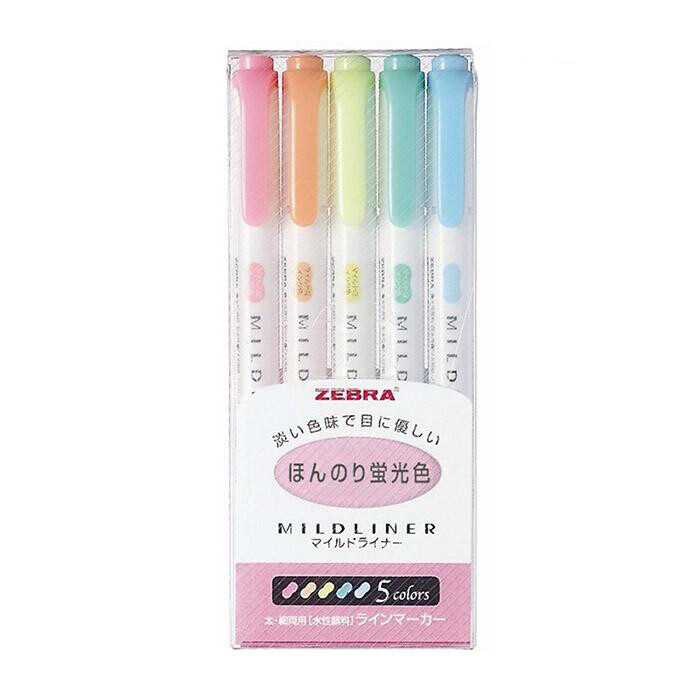 Zebra Mildliner Pink Pack 5