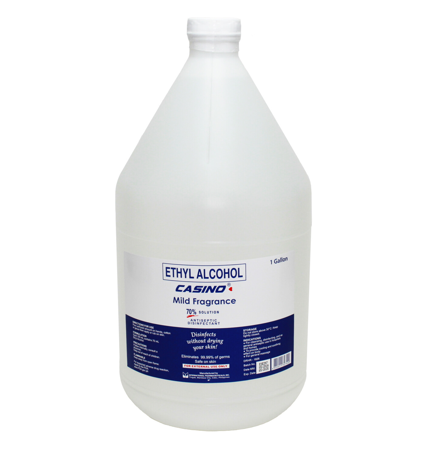 Affordable 70% Ethyl Alcohol, 1 Gallon, CASINO