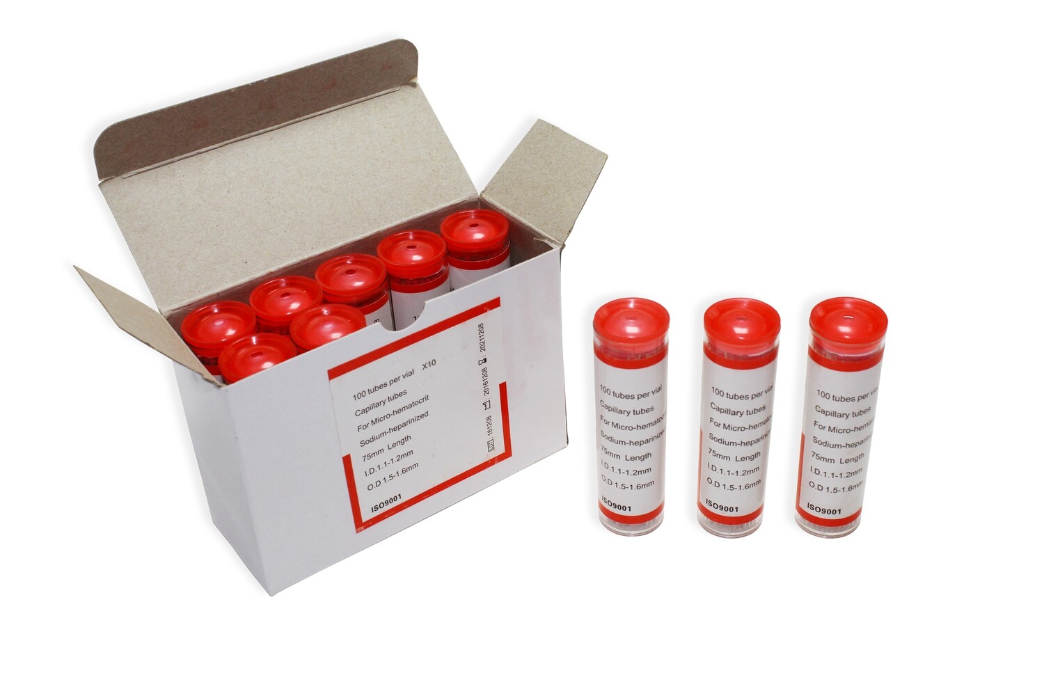 BRUNER, Capillary Tubes Non Heparinized Red Tip 100's / vial
