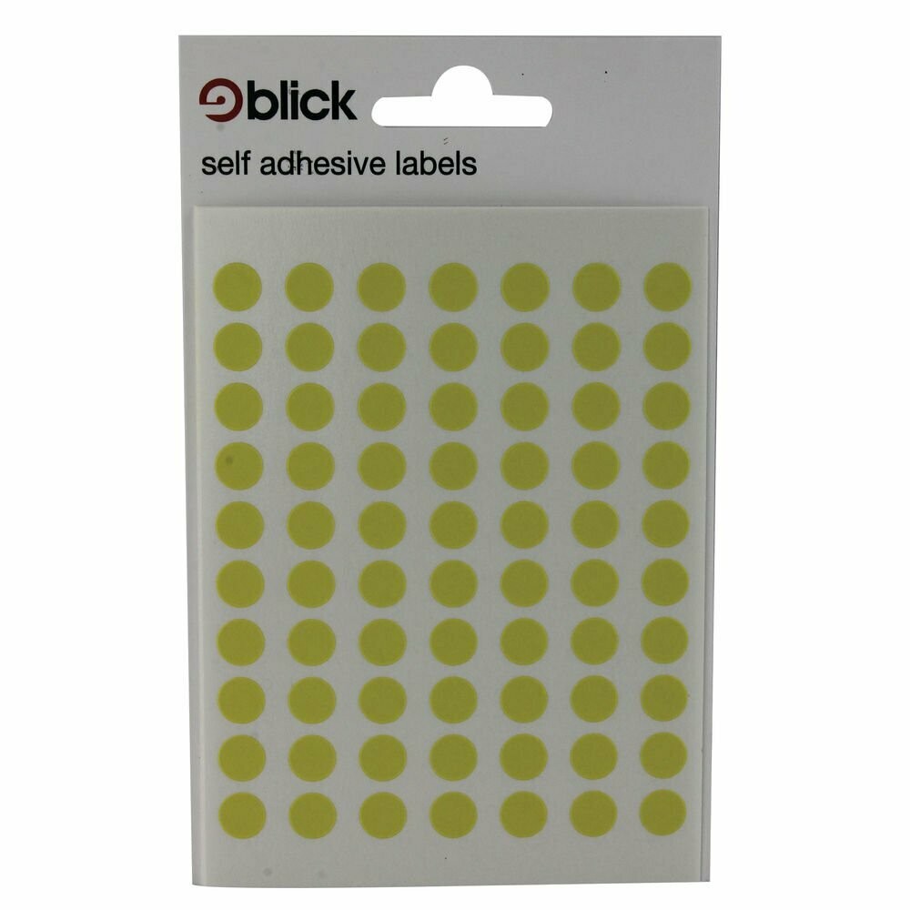 Self adhesive labels 8mm yellow dots