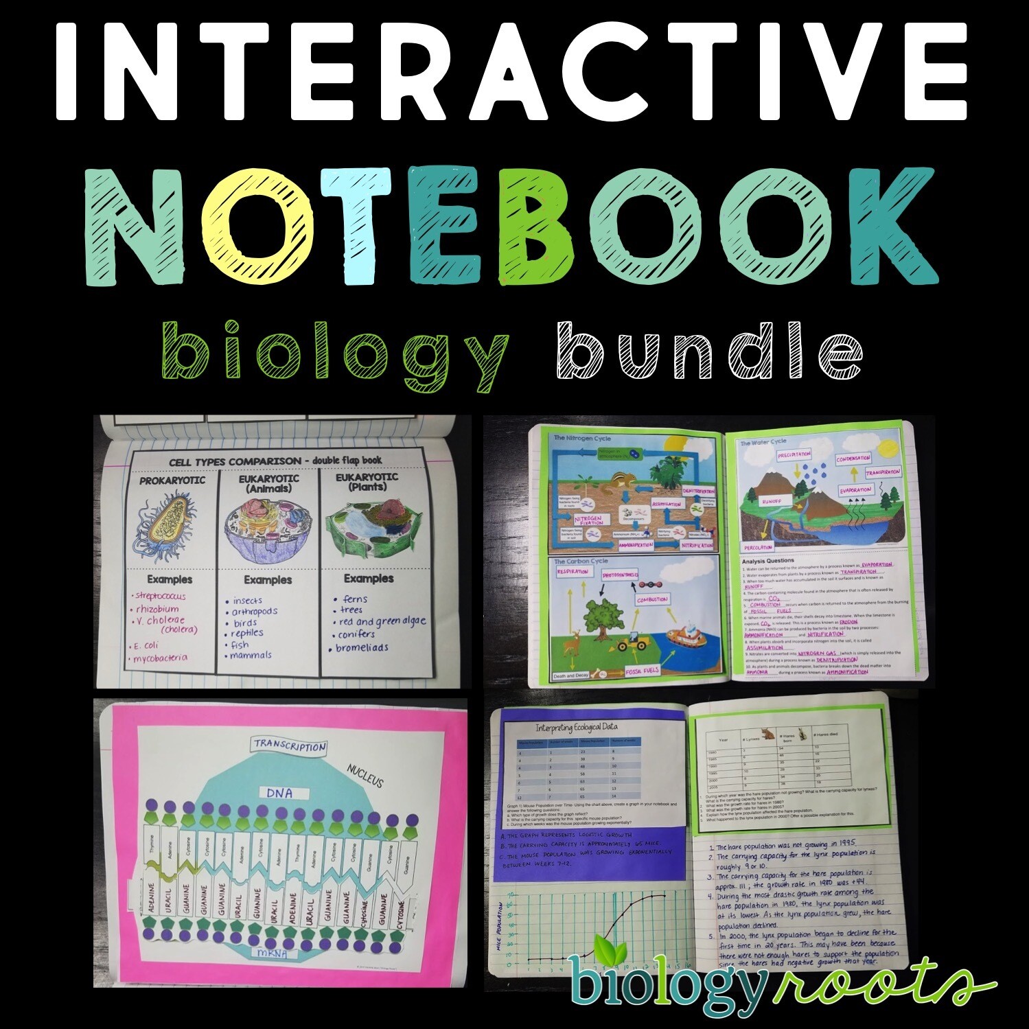 Biology Interactive Notebook Bundle supports digital Store Biology