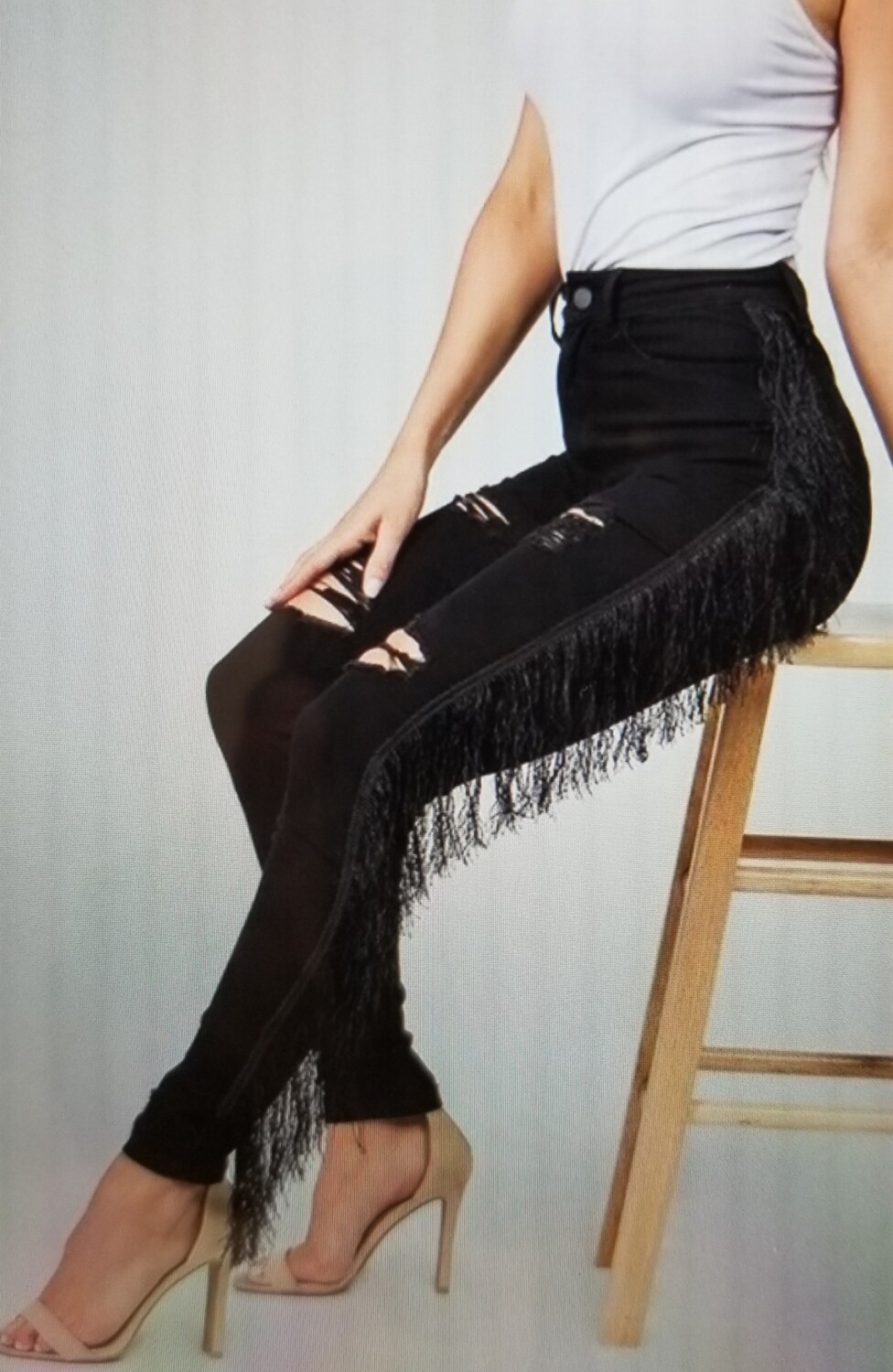 Black Tassel Jeans
