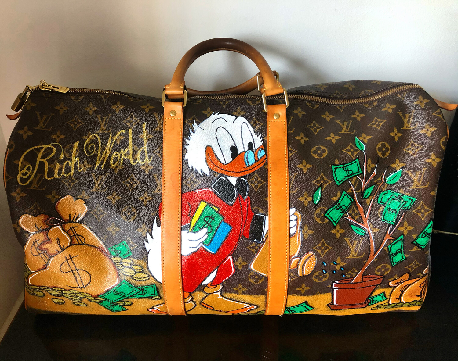 Louis Vuitton Travel Bag Keepall Monogram 55 Uncle Scrooge Dollars