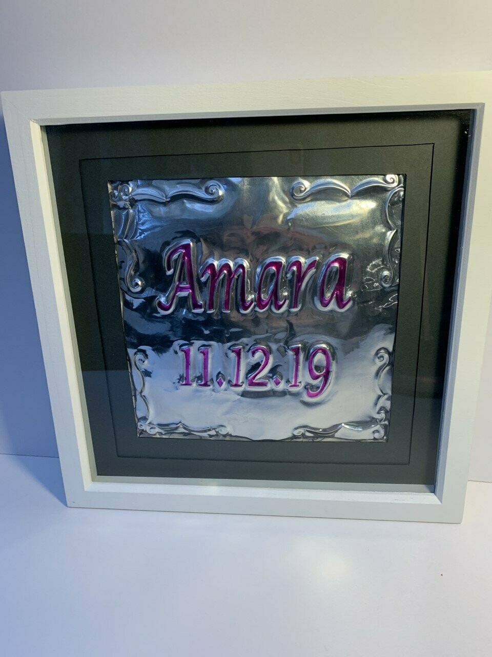 Hand Embossed Metal Name Picture