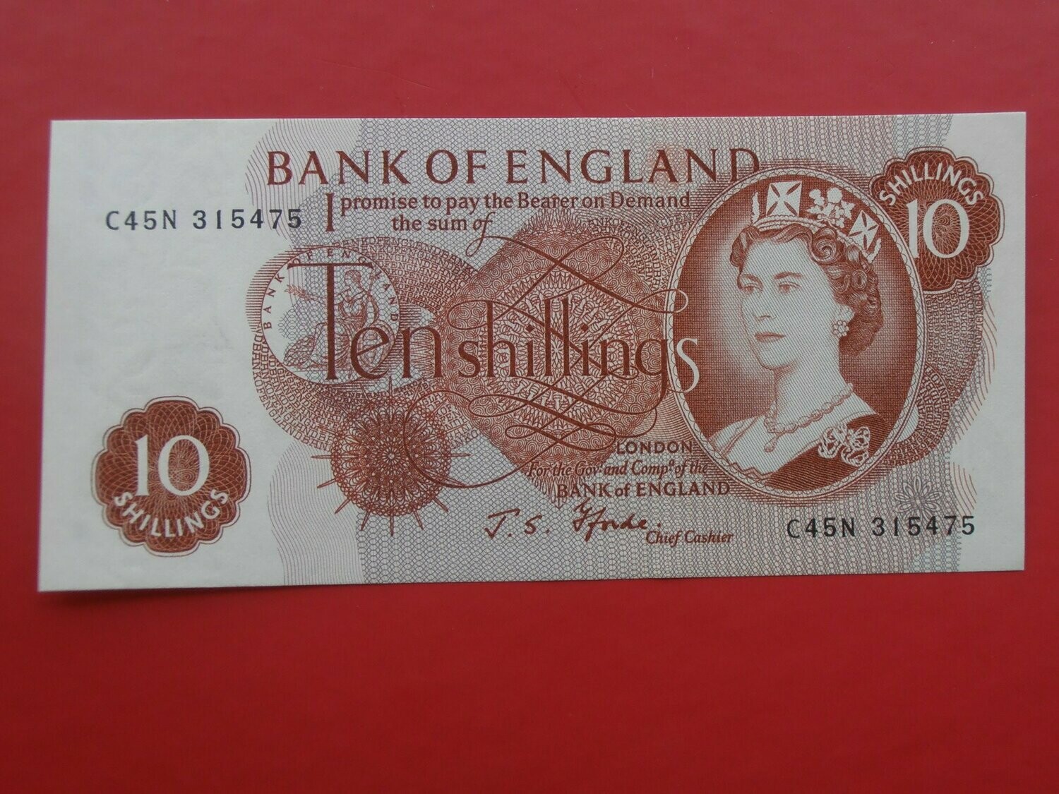 Bank of England Ten Shillings 196670