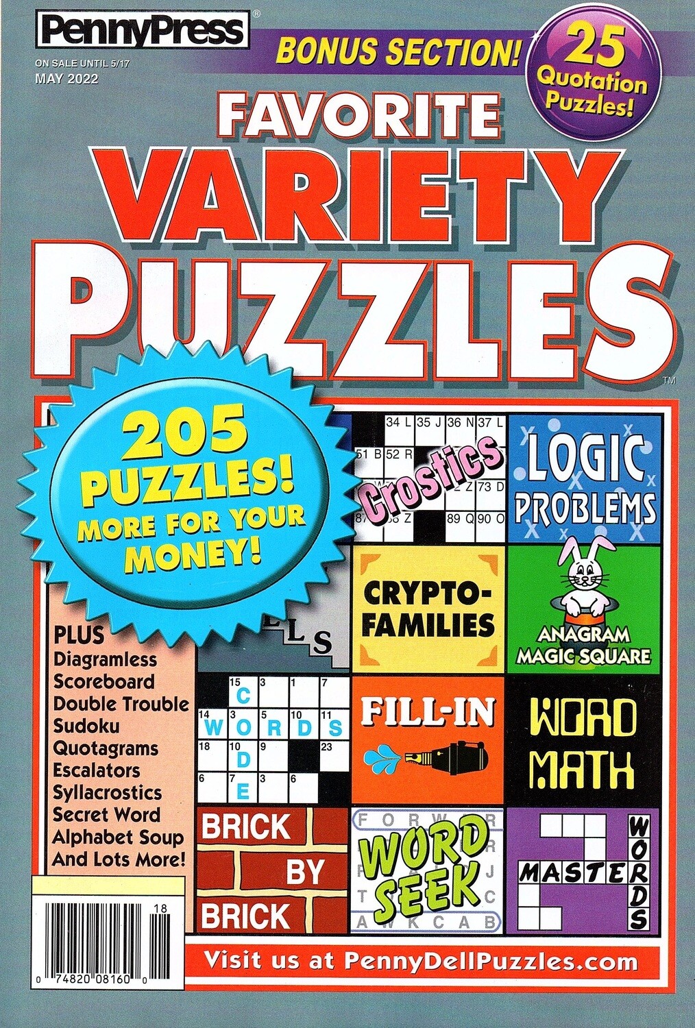 Inmate Puzzles Penny Press Variety Puzzles May 2022