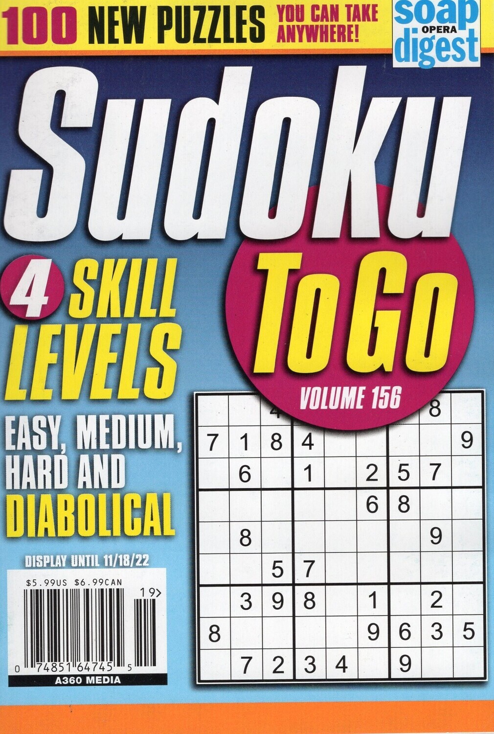Puzzle Books for Inmates Sudoku To Go Magazine 156 Store Inmate