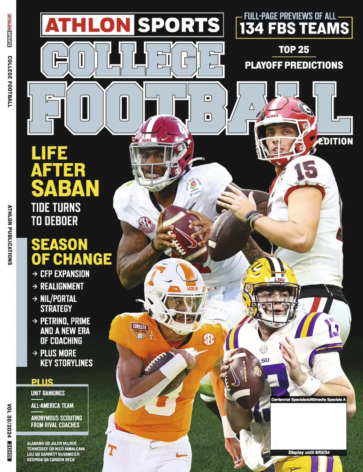 College Football Magazine Athlon Sports 2024 National College 
